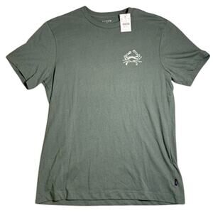 NWT J. Crew 100% Cotton T Shirt Mens Small Olive Green Crab Graphic Nautical